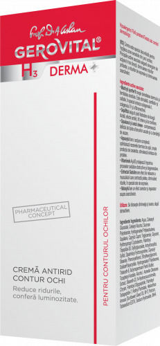 Gerovital H3 Derma+ Κρέμα Ματιών για Ενυδάτωση , Αντιγήρανση & Μαύροι Κύκλοι 15ml