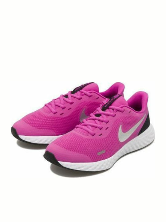 Revolution 5 GS Αθλητικά Παιδικά Παπούτσια Running με Κορδόνια Active Fuchsia / Metallic Silver