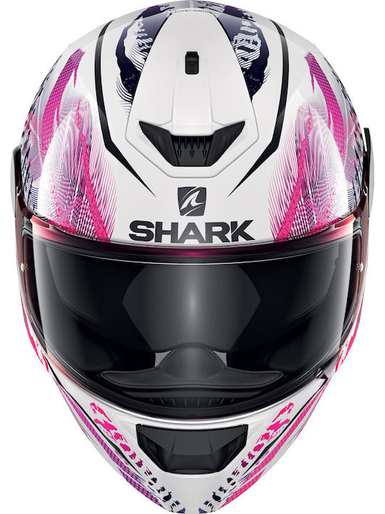 Shark D-Skwal 2 Shigan Full Face Helmet with Pinlock and Sun Visor ECE 22.05 1450gr White Black Violet HE4038WKV