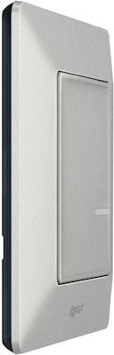 Legrand Valena Life 85 External Electrical Lighting Wall Switch Wi-Fi Connected no Frame Basic Illuminated Aluminium