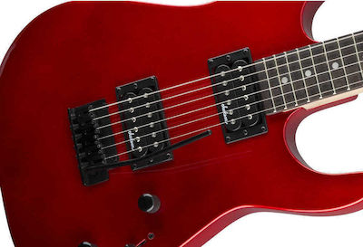 Jackson JS11 Elektrische Gitarre mit Form Dinky und HH Pickup-Anordnung Metallic Red mit Hülle