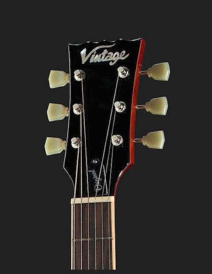 Vintage V100 ReIssued Electric Guitar Single cut with HH Pickup Configuration Lemon Drop