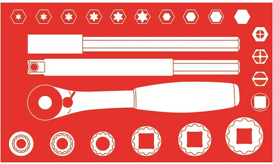 Wurth Set Ratchet 1\4" 23pcs