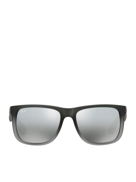 Ray Ban Justin Unisex Sunglasses with Gray Plastic Frame and Silver Gradient Mirror Lens RB4165 852/88