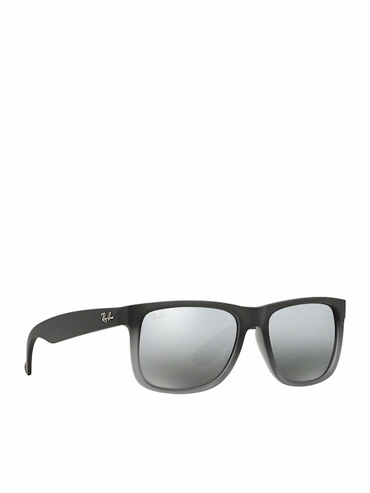Ray Ban Justin Unisex Sunglasses with Gray Plastic Frame and Silver Gradient Mirror Lens RB4165 852/88