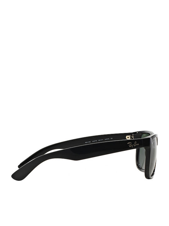 Ray Ban Justin Unisex Sunglasses with Black Plastic Frame and Green Lens RB4165 601/71