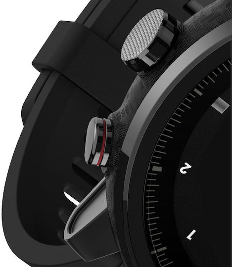 Amazfit Stratos Ceramic 48mm Αδιάβροχο Smartwatch με Παλμογράφο (Black)