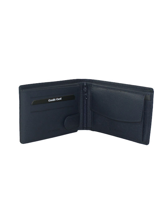 Diplomat Men's Leather Wallet with RFID Blue