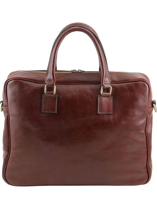 Tuscany Leather Urbino TL141241-BROWN Shoulder / Handheld Bag for 15.6" Laptop Brown