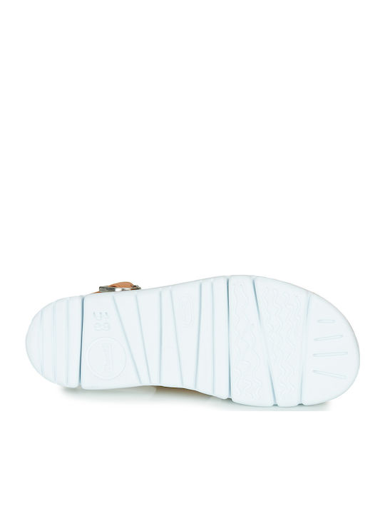 Twins Leder Flache Sandalen für Damen Anatomisch in Tabac Braun Farbe