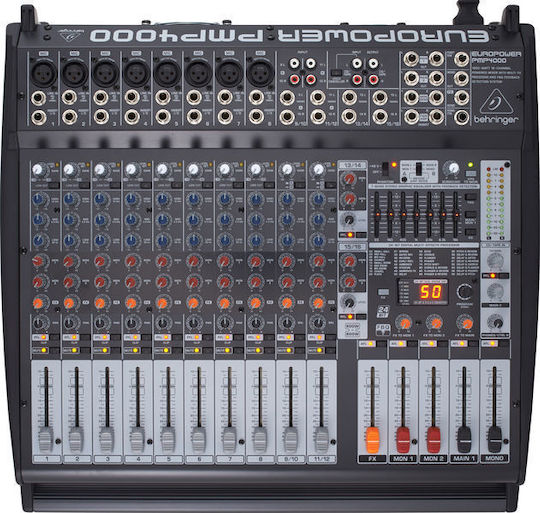 Behringer PMP4000 Αυτοενισχυόμενη Αναλογική Κονσόλα 16 Καναλιών με Phantom Power & 8 Εισόδους XLR