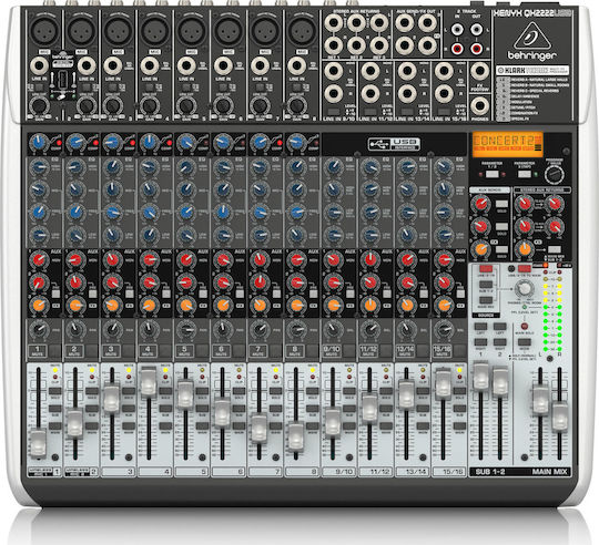 Behringer Xenyx QX2222USB Αναλογική Κονσόλα 22 Καναλιών με Phantom Power & 8 Εισόδους XLR
