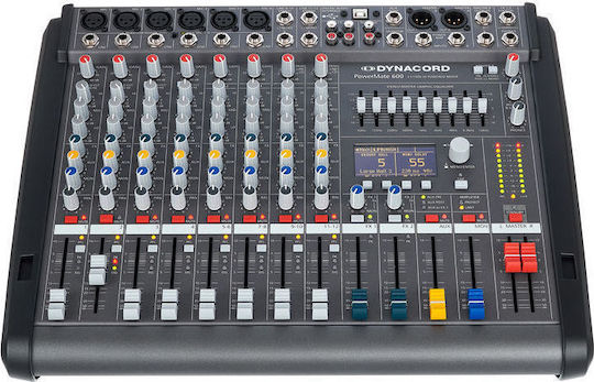 PowerMate 600-3 Selbstverstärkend Analoge Konsole 8 Kanäle mit Phantom Power & 6 XLR-Eingänge
