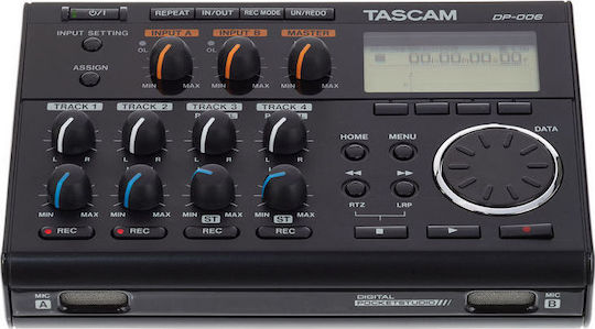Tascam DP-006 Polyphonic Digital Portable Recorder Battery/Power for Recording on Memory Card with Recording Duration 8 Hours