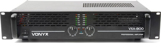 Vonyx VXA-800 II Leistungsverstärker PA-Verstärker 2 Kanäle 400W/4Ω 240W/8Ω mit Kühlungssystem in Schwarz Farbe
