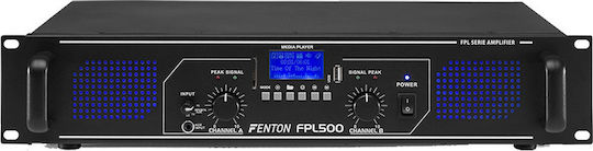 Fenton FPL500 PA Power Amplifier 2 Channels 250W/4Ω with Cooling System Equipped with USB/Bluetooth Black