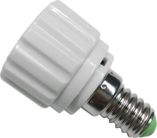 GloboStar Socket Adapter from E14 to GU10 in White color Set 1pcs 77796