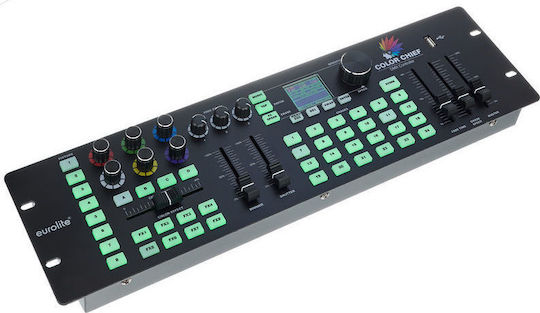 Eurolite DMX Led Color Chief Controller DMX Контролер Конзола за Осветление с 240 Контролни Канали с Монтаж Стелаж и Връзка USB (за компютър)