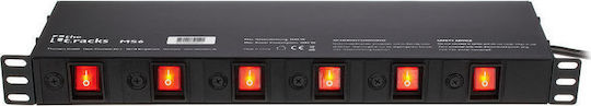 the t.racks Power MS6 DMX Switch für Lichtkonsole mit Flugkoffer Rack-Montage