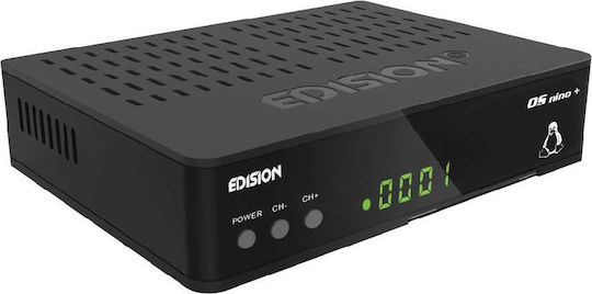 Edision Satellite Decoder OS NINO+ 01-08-0009 Full HD (1080p) DVB-C / DVB-S2 / DVB-T2 with PVR Recording Function and Built-in Wi-Fi in Black Colour