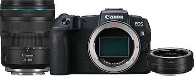 Canon Mirrorless Φωτογραφική Μηχανή EOS R Full Frame Kit (RF 24-105mm F4L IS USM + EF-EOS R Adapter) Black