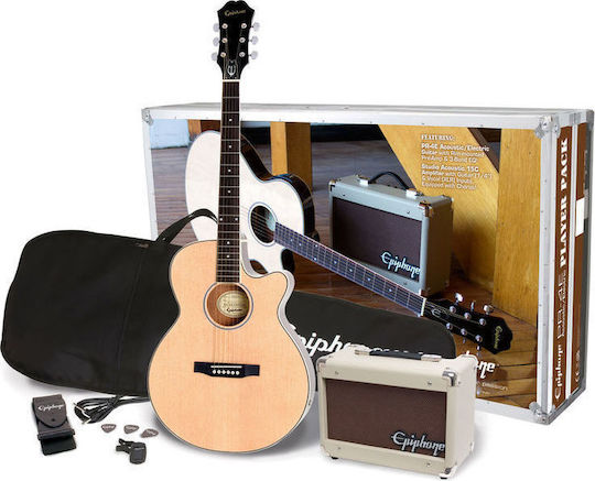 Epiphone Semi-Acoustic Guitar PR-4E Cutaway Natural
