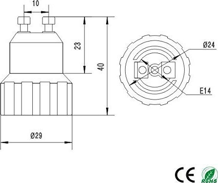 GloboStar Ντουί Αντάπτορας από GU10 σε E14 77794