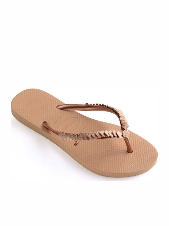 Παιδικές Σαγιονάρες Flip Flops Χρυσές Slim Shell Mesh