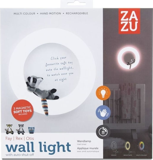Zazu Φωτάκι Νυκτός Fay Rex Otis USB Λευκό με Αισθητήρα