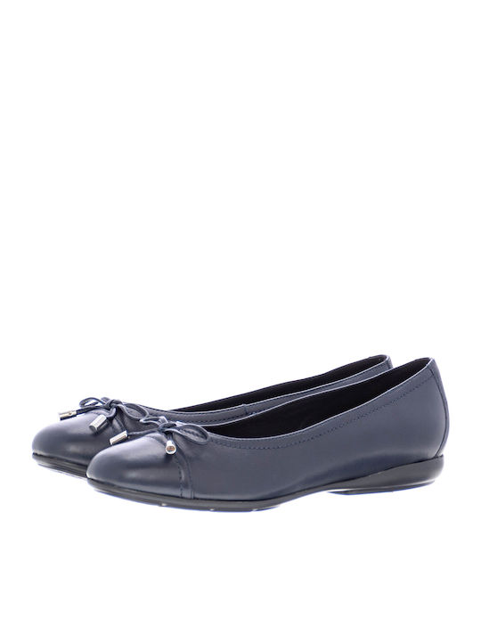 D Annytah D Lederne Damen Ballerinas in Marineblau Farbe