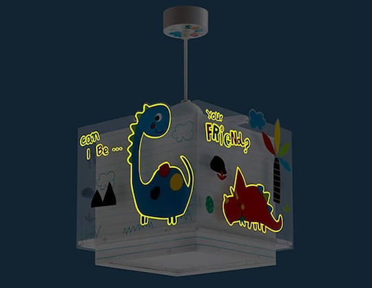 Ango Kids Plastic Single Ceiling Light E27 Dinos Multicolour 23W 23cm