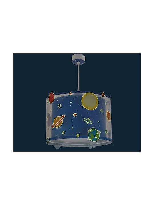 Ango Kids Plastic Single Ceiling Light E27 Planets Blue 23W