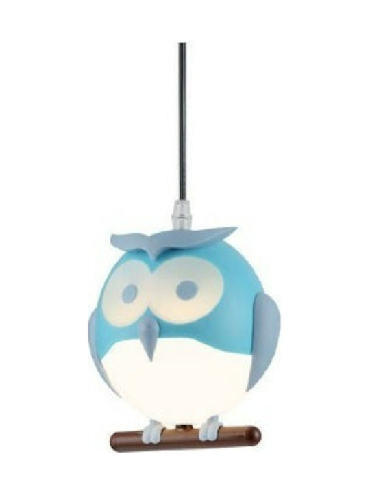 Aca Kids Plastic Single Ceiling Light E14 Light Blue 13W 15x15cm