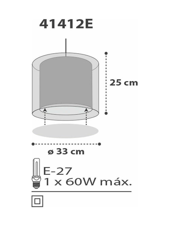 Ango Kids Plastic Single Ceiling Light E27 Clouds Grey 60W