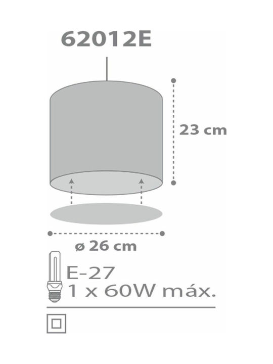 Ango Kids Plastic Single Ceiling Light E27 Sweet Dreams Grey 60W