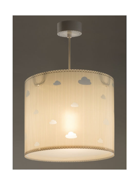 Ango Kids Plastic Single Ceiling Light E27 Sweet Dreams Grey 60W