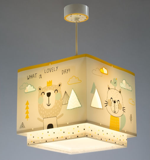 Ango Kids Plastic Single Ceiling Light E27 Hello Little White 23W 26x21.5cm