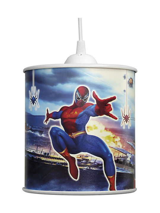 Heronia Spiderman O singură lumină Lumină de tavan pentru copii Agățat din plastic 10W cu suport pentru bec E27 Albastru 15cm