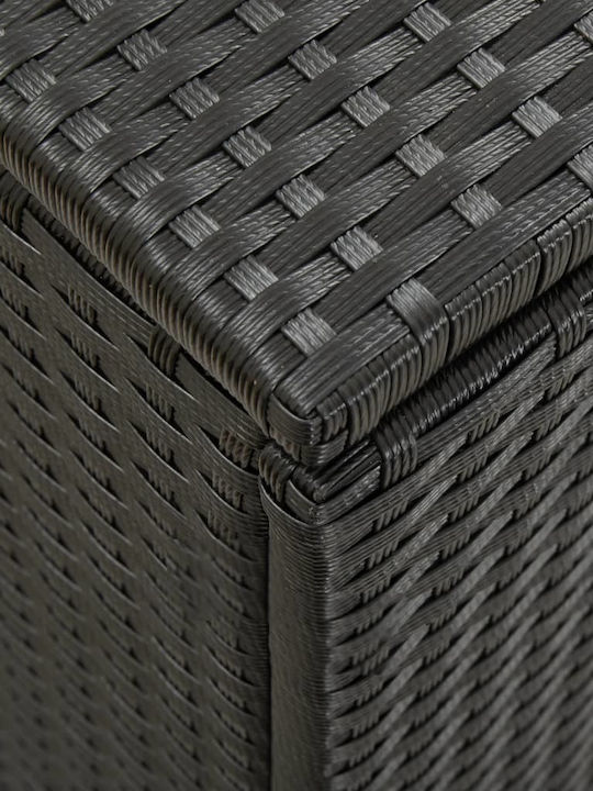 vidaXL Außenlagerbox Rattan Schwarz L200xB50xH60cm
