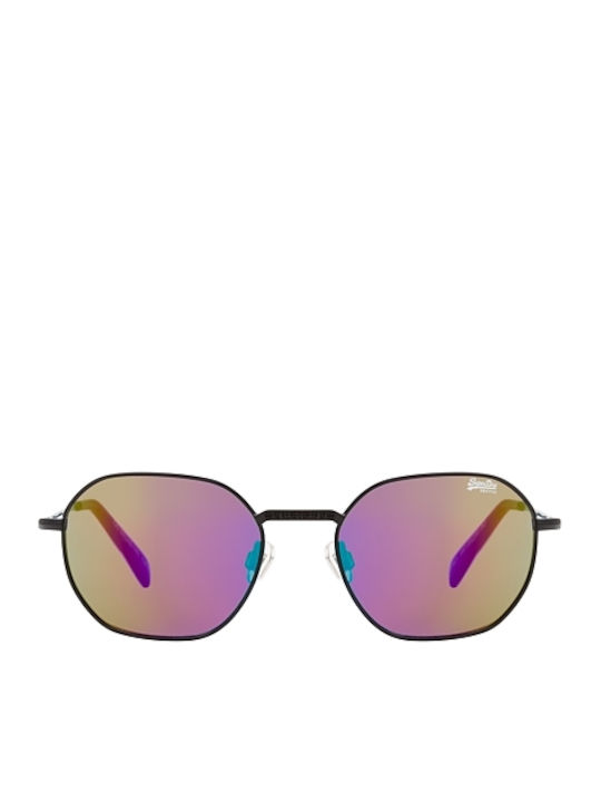 Superdry Super7 Women's Sunglasses with Black Metal Frame and Multicolour Mirror Lens