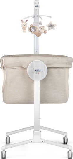 Cam Cradle Cullami with Mattress, Side Opening, and Wheels Beige