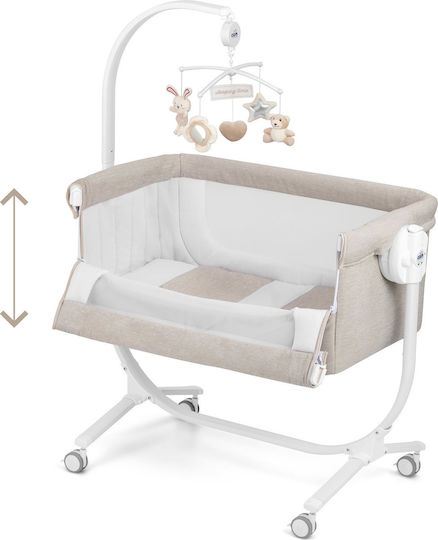 Cam Cradle Cullami with Mattress, Side Opening, and Wheels Beige