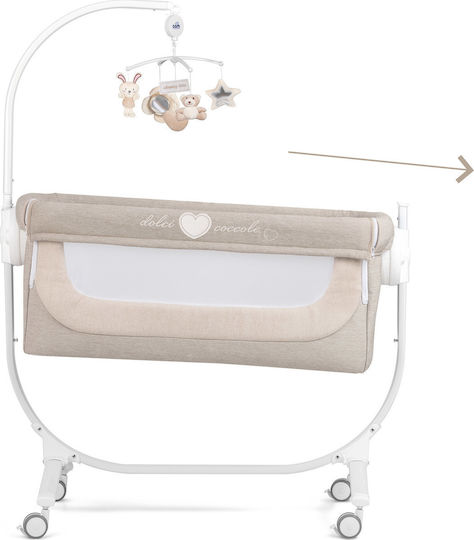 Cam Cradle Cullami with Mattress, Side Opening, and Wheels Beige