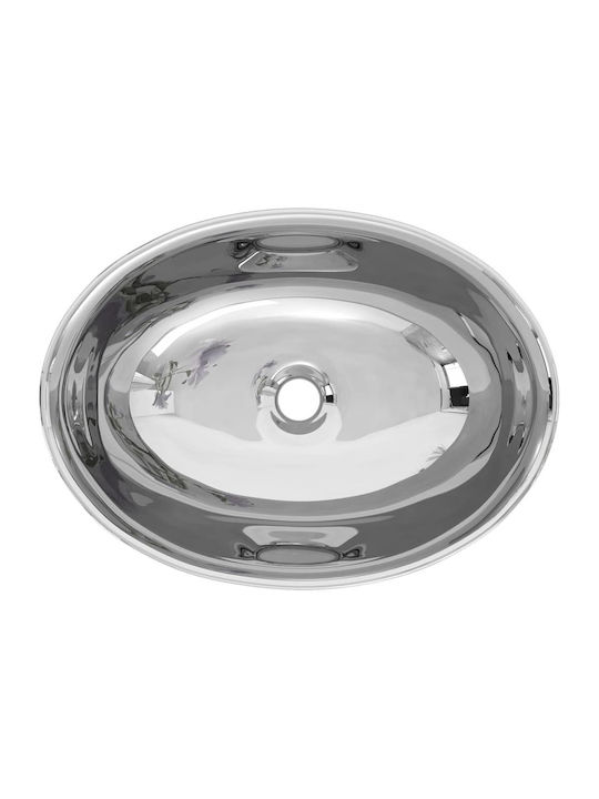 vidaXL Επικαθήμενος Νιπτήρας Κεραμικός 40x33x13.5cm Ασημί