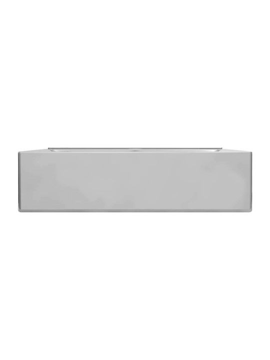 vidaXL Aufgesetztes Waschbecken Keramik 60x46x16cm Silber