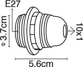 VK Lighting Power Socket with Socket E27 in White color Set 1pcs 35125-019639
