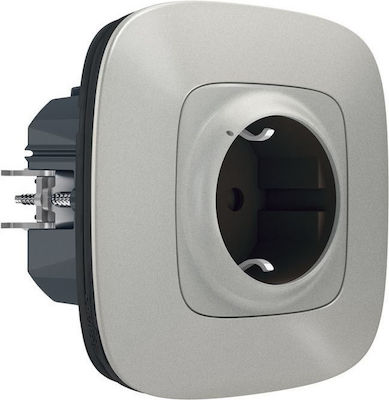 Legrand Valena Allure Single Power Safety Socket Automatic Terminals Silver