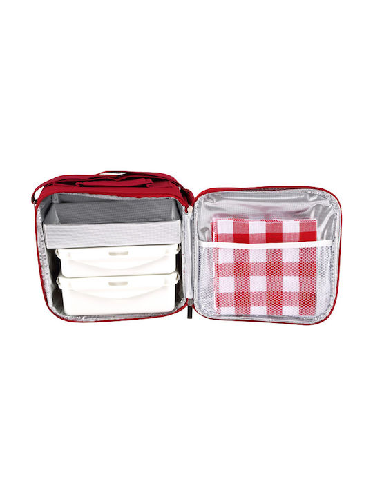 Bergner Lunch Box Plastic Κόκκινο 2pcs