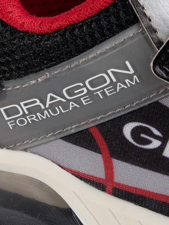 Inek Παιδικά Sneakers Ανατομικά με Σκρατς & Φωτάκια Ασημί