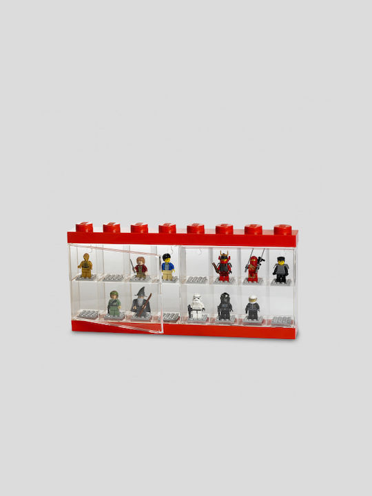 LEGO Children's Storage Box made of Plastic Display Case 16 Red 38x18cm 1pcs